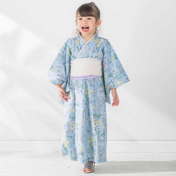 【お揃い】花火レモン花柄襟レースプルオーバー浴衣+帯セット(90~140cm) | SLAP SLIP | 詳細画像9 