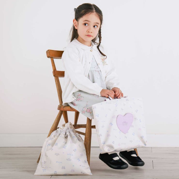 【お揃い】ハートポケット付きときめきモチーフ総柄リバーシブルレッスンバッグ | SLAP SLIP | 詳細画像4 