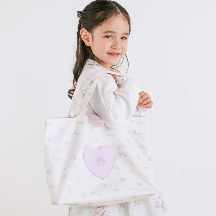 【お揃い】ハートポケット付きときめきモチーフ総柄リバーシブルレッスンバッグ | SLAP SLIP | 詳細画像5 