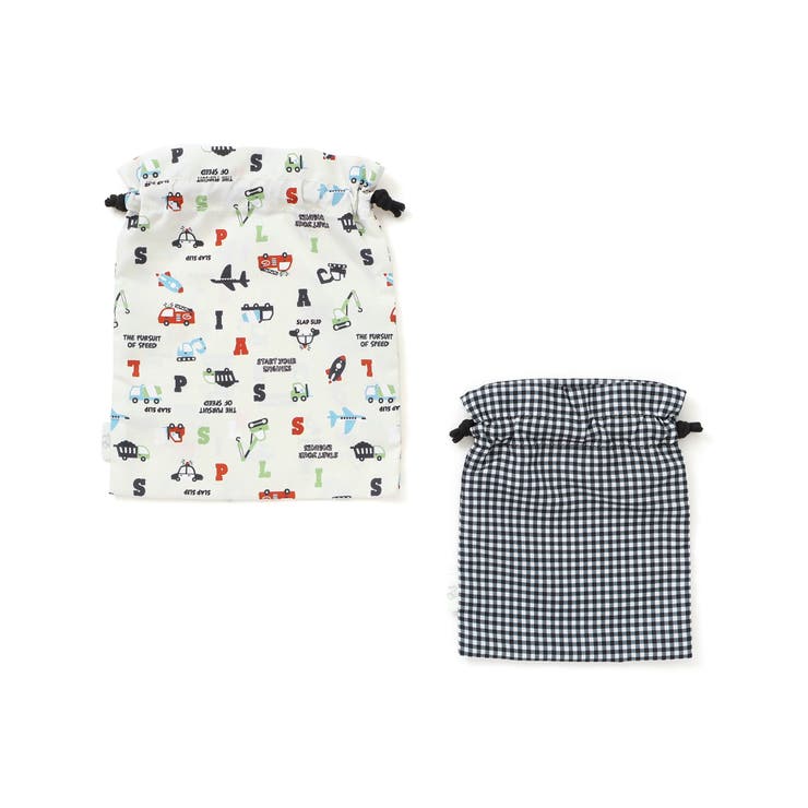 【お揃い】プリント総柄+チェック巾着2点セット | SLAP SLIP | 詳細画像2 