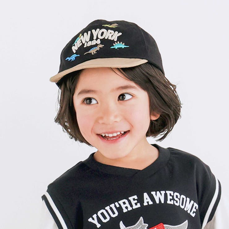 ブラック | モチーフ刺しゅうバイカラーローキャップ(52~54cm) | SLAP SLIP