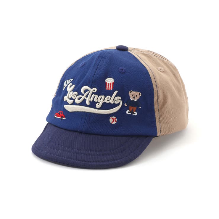 ブルー | モチーフ刺しゅうバイカラーローキャップ(52~54cm) | SLAP SLIP