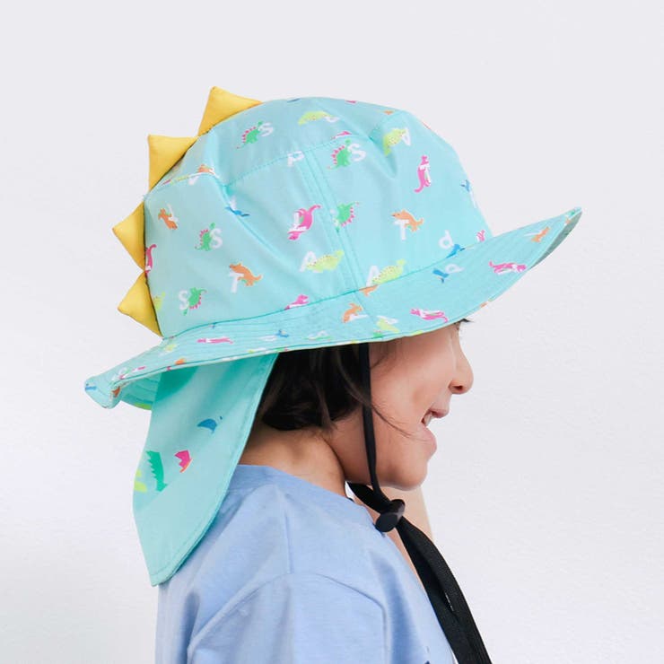 【UVカット】トゲトゲトサカ日よけ付き恐竜総柄サファリハット(50~54cm) | SLAP SLIP | 詳細画像5 
