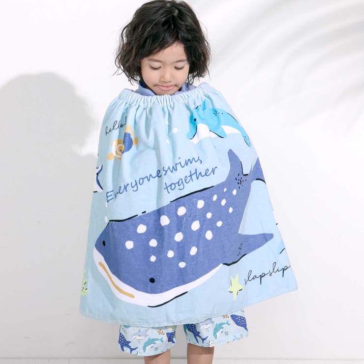 ブルー(うみのいきもの) | モチーフプリントラップタオル | SLAP SLIP