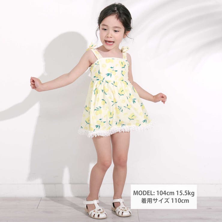 【お揃い】肩リボンフルーツ総柄ワンピース型スイムウェア(90~130cm) | SLAP SLIP | 詳細画像3 