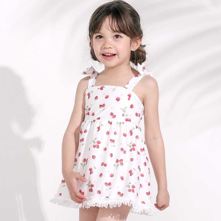 【お揃い】肩リボンフルーツ総柄ワンピース型スイムウェア(90~130cm) | SLAP SLIP | 詳細画像4 