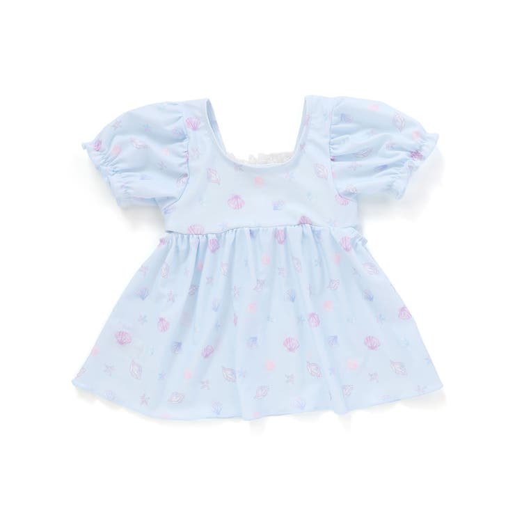 シェル柄フロントレースパフスリーブセパレート型スイムウェア(90~130cm) | SLAP SLIP | 詳細画像10 