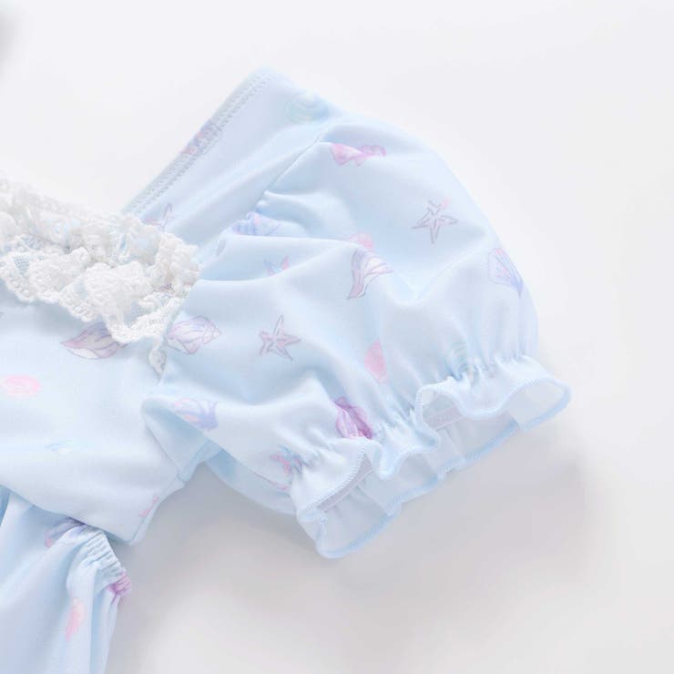 シェル柄フロントレースパフスリーブセパレート型スイムウェア(90~130cm) | SLAP SLIP | 詳細画像13 