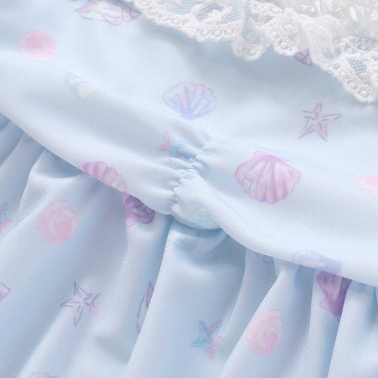 シェル柄フロントレースパフスリーブセパレート型スイムウェア(90~130cm) | SLAP SLIP | 詳細画像14 