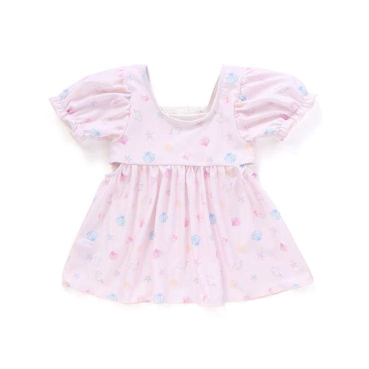 シェル柄フロントレースパフスリーブセパレート型スイムウェア(90~130cm) | SLAP SLIP | 詳細画像8 