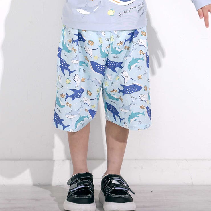 ブルー系(うみのいきもの) | 【お揃い】はたらくくるまうみのいきものフルーツ総柄パンツ型スイムウェア(90~1… | SLAP SLIP