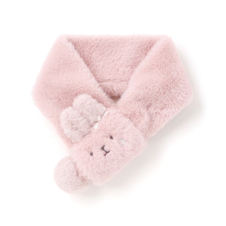 定価以下⭐︎ファミリア　マフラー（クマ♡ウサギ）ピンク familiar ファミリア ピンクのクマとウサギのマフラー 定価以下