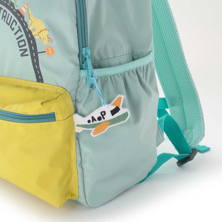 【お揃い】恐竜はたらくくるまワッペンチャーム付き配色ポケットリュック(M~L) | SLAP SLIP | 詳細画像12 