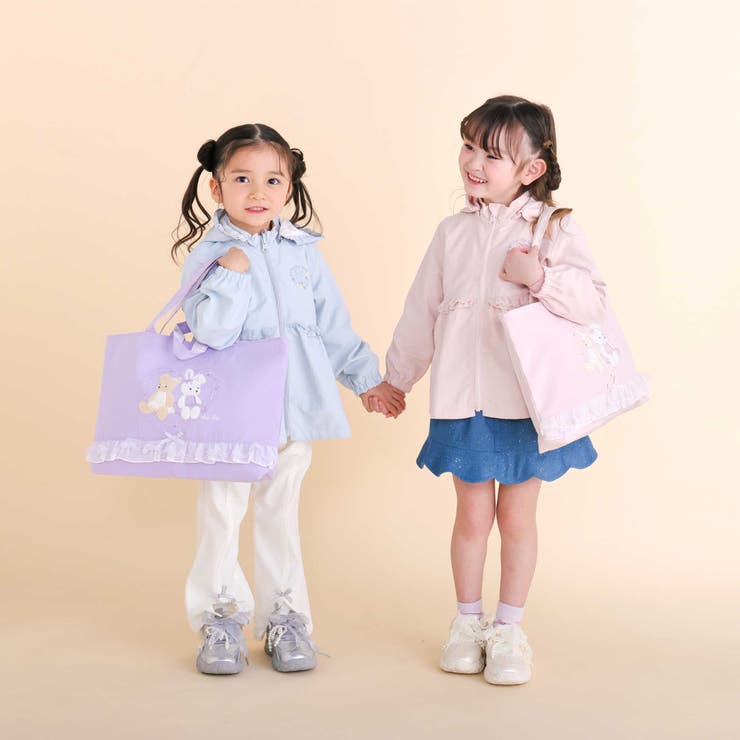 クマウサギアニマルキラキラシフォンフリル付きリバーシブルレッスンバッグ | SLAP SLIP | 詳細画像2 