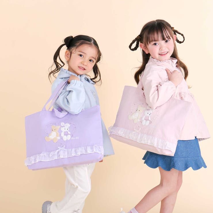 クマウサギアニマルキラキラシフォンフリル付きリバーシブルレッスンバッグ | SLAP SLIP | 詳細画像3 