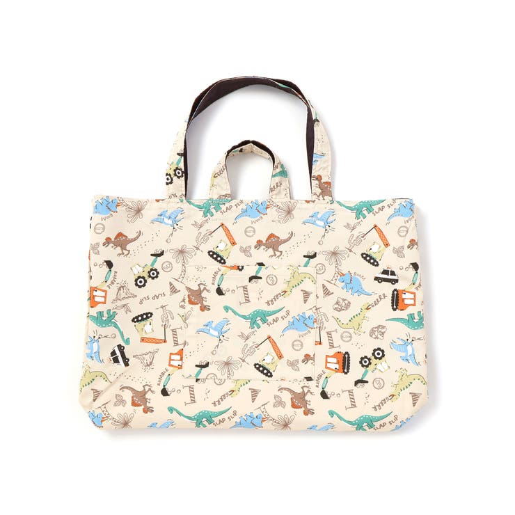 恐竜はたらくくるまパッチ刺しゅうリバーシブルレッスンバッグ | SLAP SLIP | 詳細画像13 