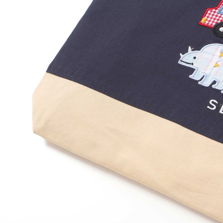 恐竜はたらくくるまパッチ刺しゅうリバーシブルレッスンバッグ | SLAP SLIP | 詳細画像17 