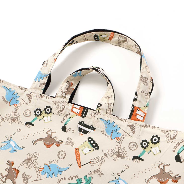 恐竜はたらくくるまパッチ刺しゅうリバーシブルレッスンバッグ | SLAP SLIP | 詳細画像19 
