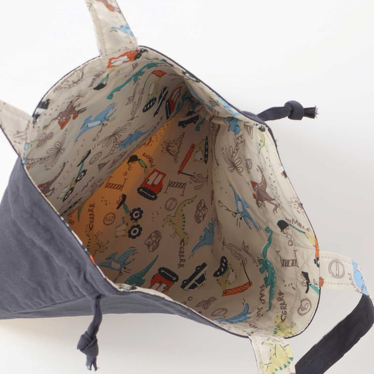 恐竜はたらくくるまウサギフリルリボン総柄お着替えバッグ | SLAP SLIP | 詳細画像23 