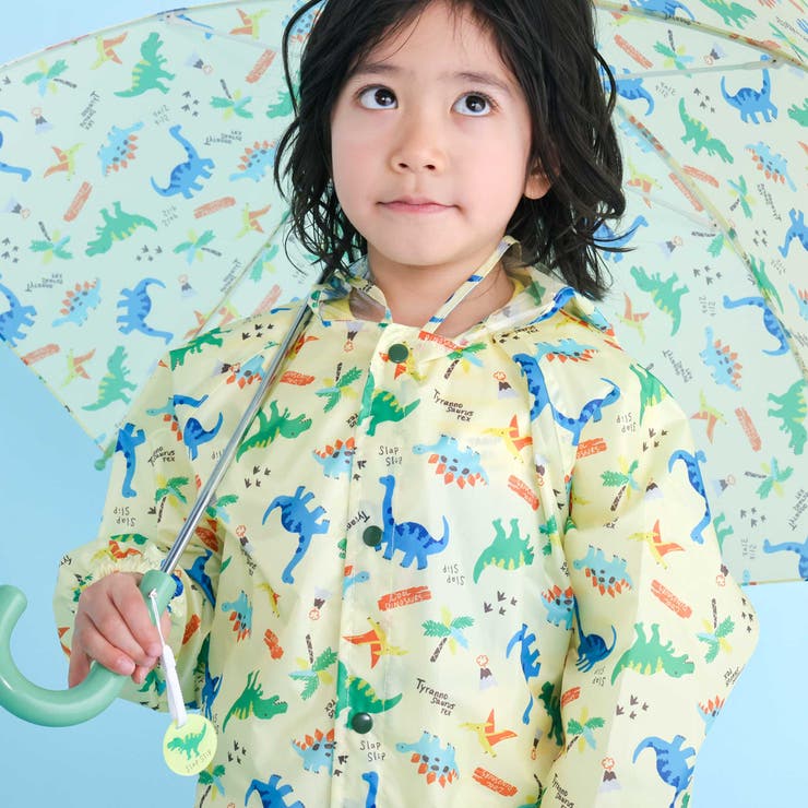 【お揃い】はたらくくるま花柄恐竜プリント総柄手提げ袋付きレインコート(95~13… | SLAP SLIP | 詳細画像4 