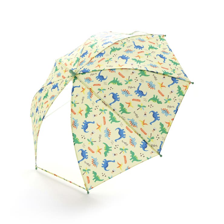 イエロー系 | 【お揃い】はたらくくるま花柄恐竜プリント総柄傘(45~50cm) | SLAP SLIP