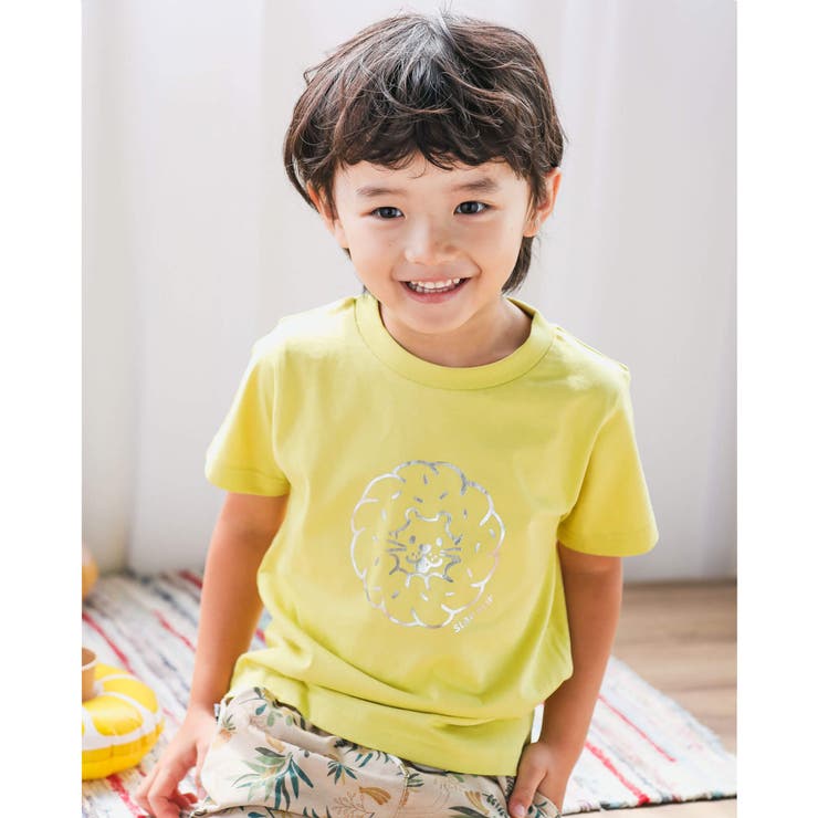 箔プリント アニマル ドーナツ 天竺 Tシャツ (80~130cm) | SLAP SLIP | 詳細画像1 
