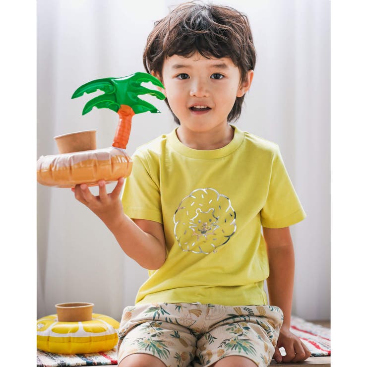 箔プリント アニマル ドーナツ 天竺 Tシャツ (80~130cm) | SLAP SLIP | 詳細画像3 