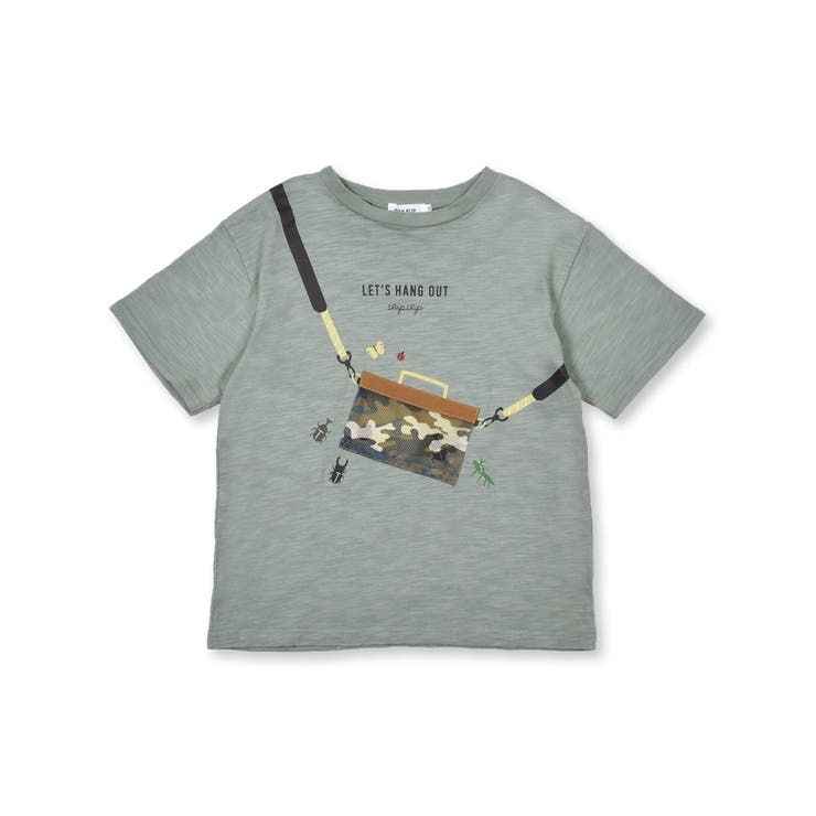 グリーン | 虫取りかご 昆虫 プリント Tシャツ (80~130cm) | SLAP SLIP