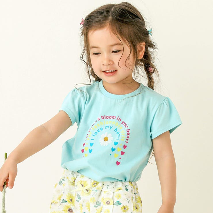 ぬいぐるみ花女の子大好きアイテム写真プリント半袖Tシャツ[品番：BEBK0002181]｜SLAP SLIP（スラップスリップ ）のキッズファッション通販｜SHOPLIST（ショップリスト）