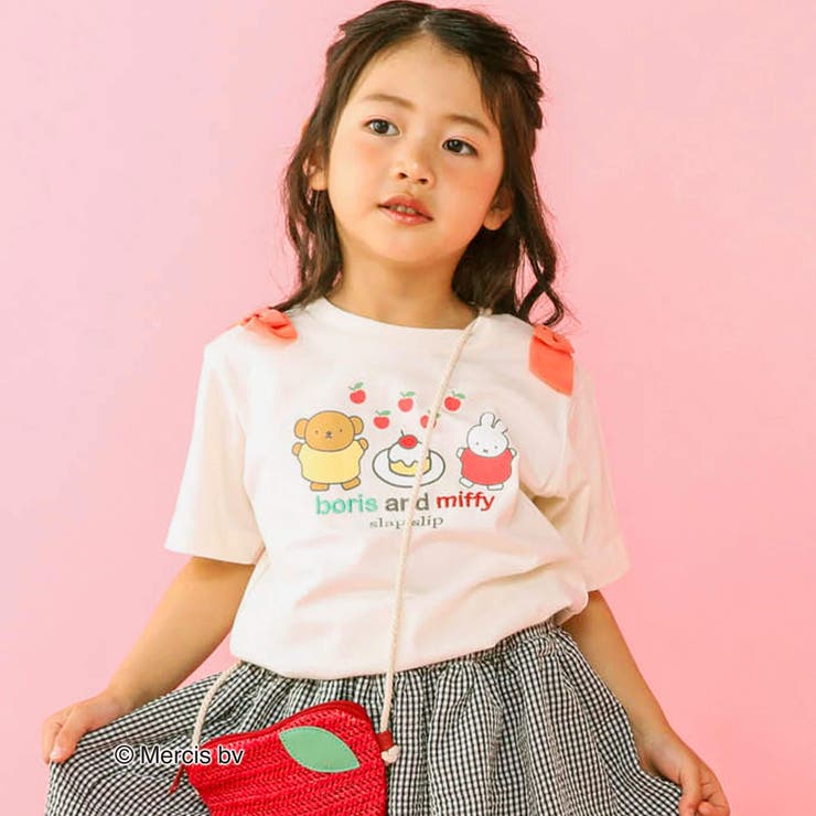 オフホワイト | ミッフィーとおともだち前面プリント肩リボン付半袖Tシャツ  | SLAP SLIP
