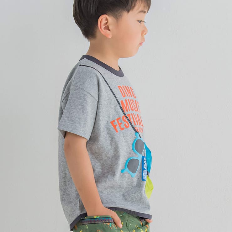 ポケッタブルロゴプリント半袖Tシャツ(80~130cm)