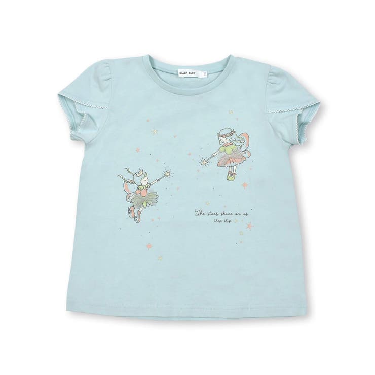 グリーン(妖精) | チュールリボンウサギ妖精モチーフ半袖Tシャツ(80~140cm) | SLAP SLIP