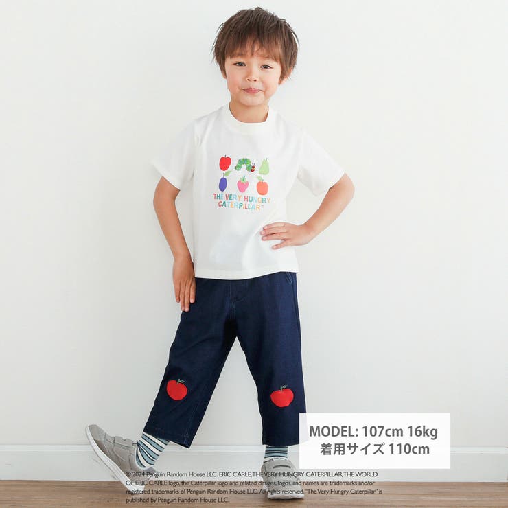 フルーツプリントあおむし刺しゅう半袖Tシャツ[品番：BEBK0008752