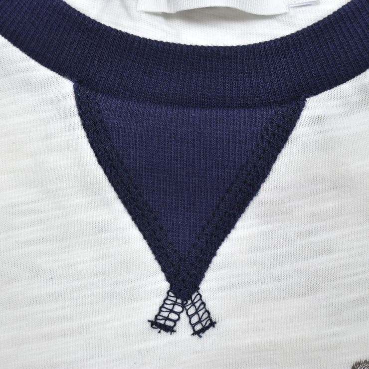 デニムポケット付きはたらくくるま刺しゅうラグランスリーブ半袖Tシャツ | SLAP SLIP | 詳細画像15 