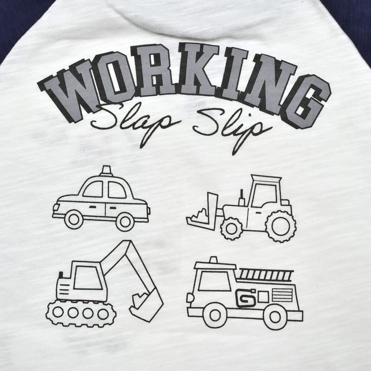デニムポケット付きはたらくくるま刺しゅうラグランスリーブ半袖Tシャツ | SLAP SLIP | 詳細画像21 