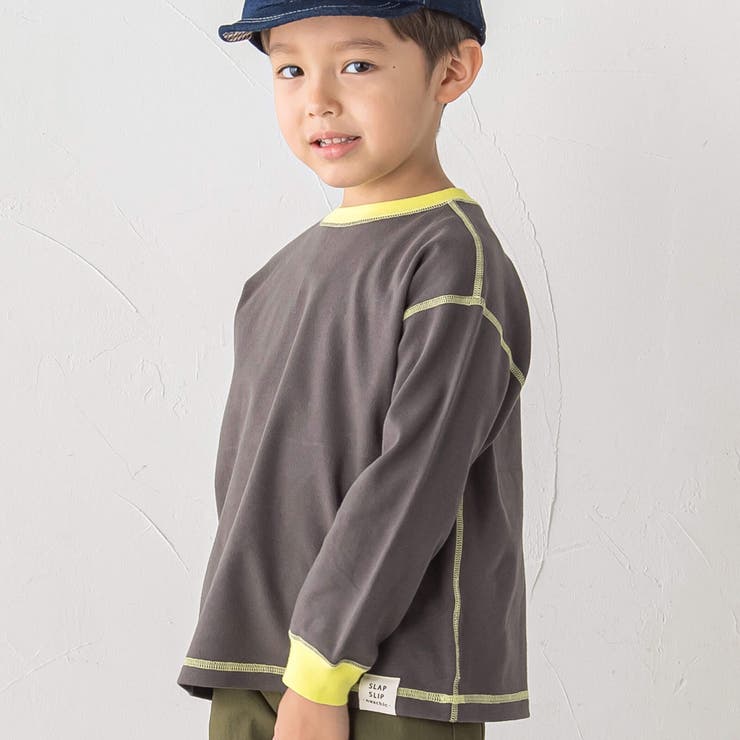 チャコール(ブラック) | 【WEB限定/スララク】どう着ても前向き！Tシャツ(100~160cm) | SLAP SLIP
