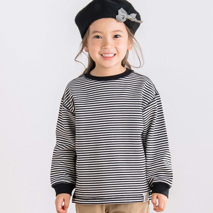 ボーダー(ブラック系) | 【WEB限定/スララク】どう着ても前向き！Tシャツ(100~160cm) | SLAP SLIP