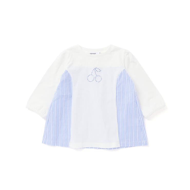 キラキララインストーンモチーフ切り替え7分袖Tシャツ(80~130cm) | SLAP SLIP | 詳細画像6 