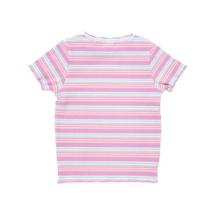 無地ボーダーワンポイント刺しゅう縁メロウTシャツ(80~130cm) | SLAP SLIP | 詳細画像20 