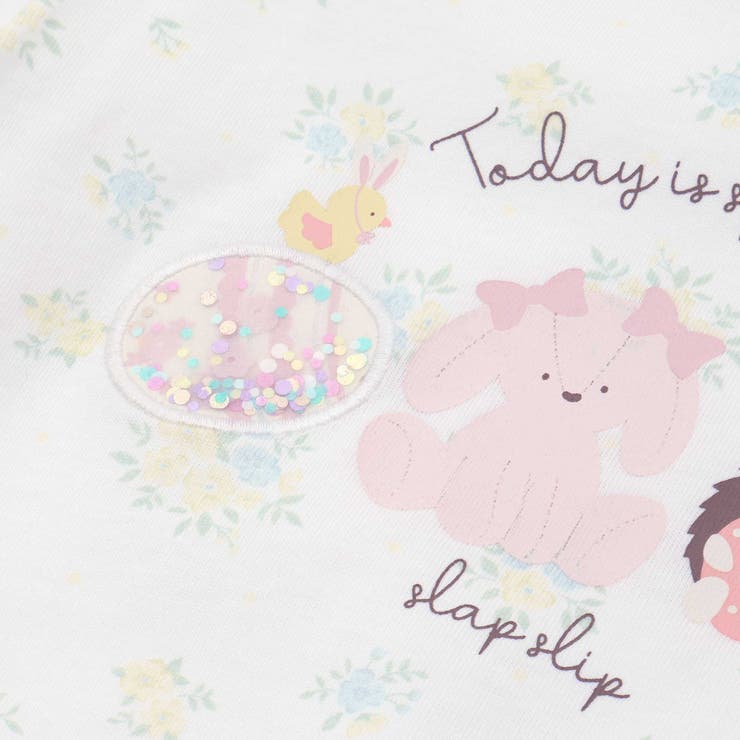 【お揃い】アニマルキラキラパッチ裾スカラップTシャツ(80~130cm) | SLAP SLIP | 詳細画像11 