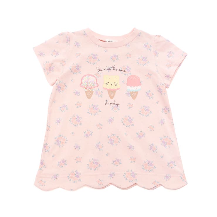 【お揃い】アニマルキラキラパッチ裾スカラップTシャツ(80~130cm) | SLAP SLIP | 詳細画像12 