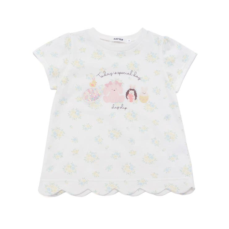 【お揃い】アニマルキラキラパッチ裾スカラップTシャツ(80~130cm) | SLAP SLIP | 詳細画像9 