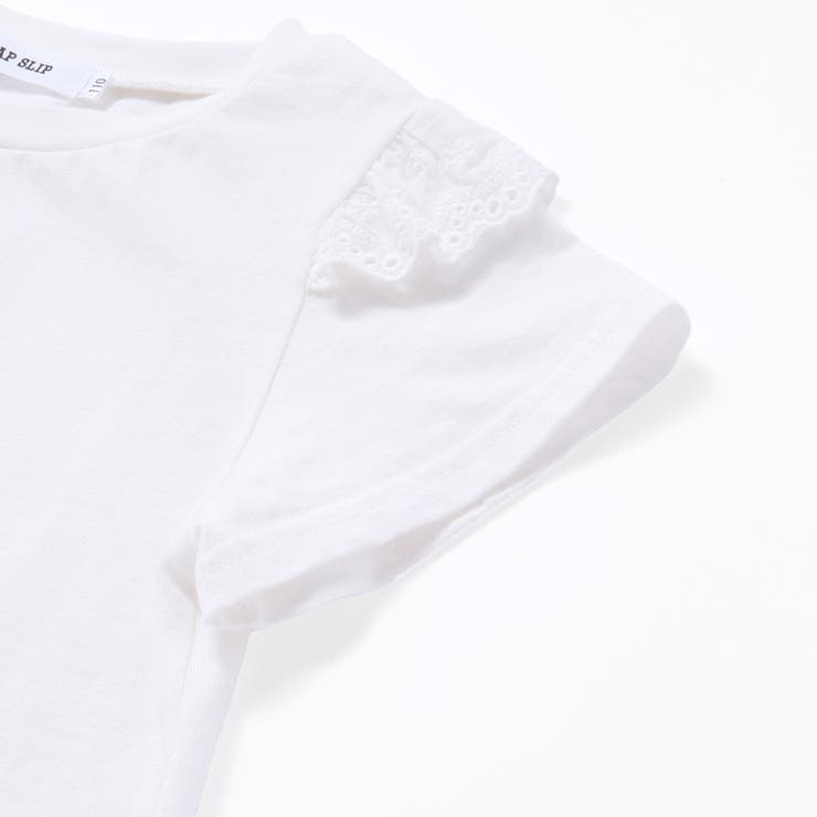 アニマルウサギフロント刺しゅうホットフィックスモチーフ肩レース半袖Tシャツ | SLAP SLIP | 詳細画像13 