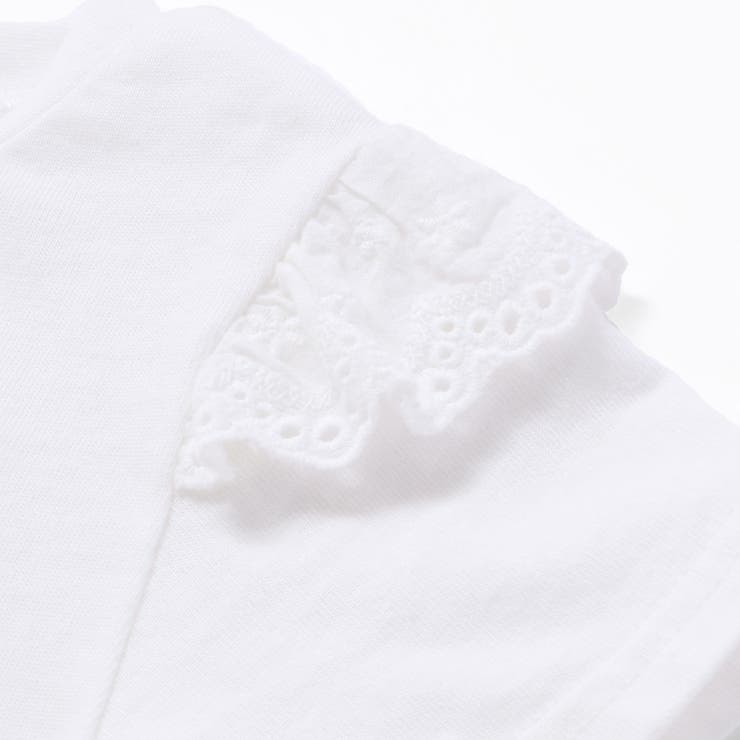 アニマルウサギフロント刺しゅうホットフィックスモチーフ肩レース半袖Tシャツ | SLAP SLIP | 詳細画像14 