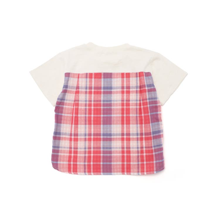 【お揃い】ダブルガーゼ切り替えロゴパッチ刺しゅう半袖Tシャツ(80~130cm) | SLAP SLIP | 詳細画像10 