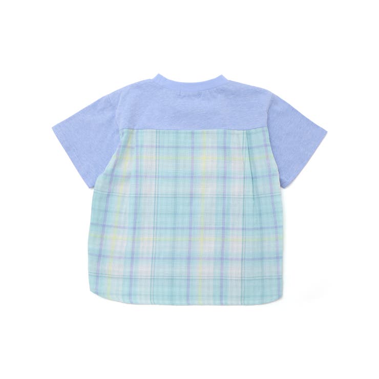 【お揃い】ダブルガーゼ切り替えロゴパッチ刺しゅう半袖Tシャツ(80~130cm) | SLAP SLIP | 詳細画像13 