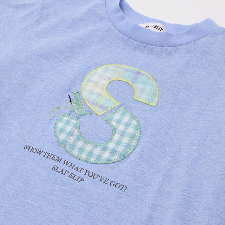 【お揃い】ダブルガーゼ切り替えロゴパッチ刺しゅう半袖Tシャツ(80~130cm) | SLAP SLIP | 詳細画像15 