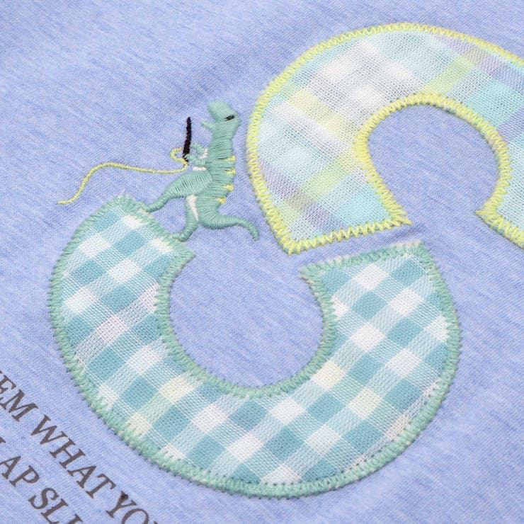 【お揃い】ダブルガーゼ切り替えロゴパッチ刺しゅう半袖Tシャツ(80~130cm) | SLAP SLIP | 詳細画像16 