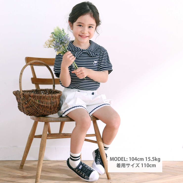 リボン襟マリン風ボーダーTシャツ(80~130cm) | SLAP SLIP | 詳細画像2 