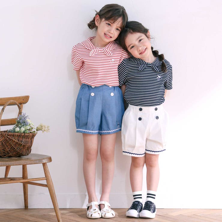 リボン襟マリン風ボーダーTシャツ(80~130cm) | SLAP SLIP | 詳細画像6 